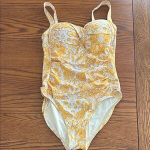 Nip Tuck Swim Yellow and White Swimsuit